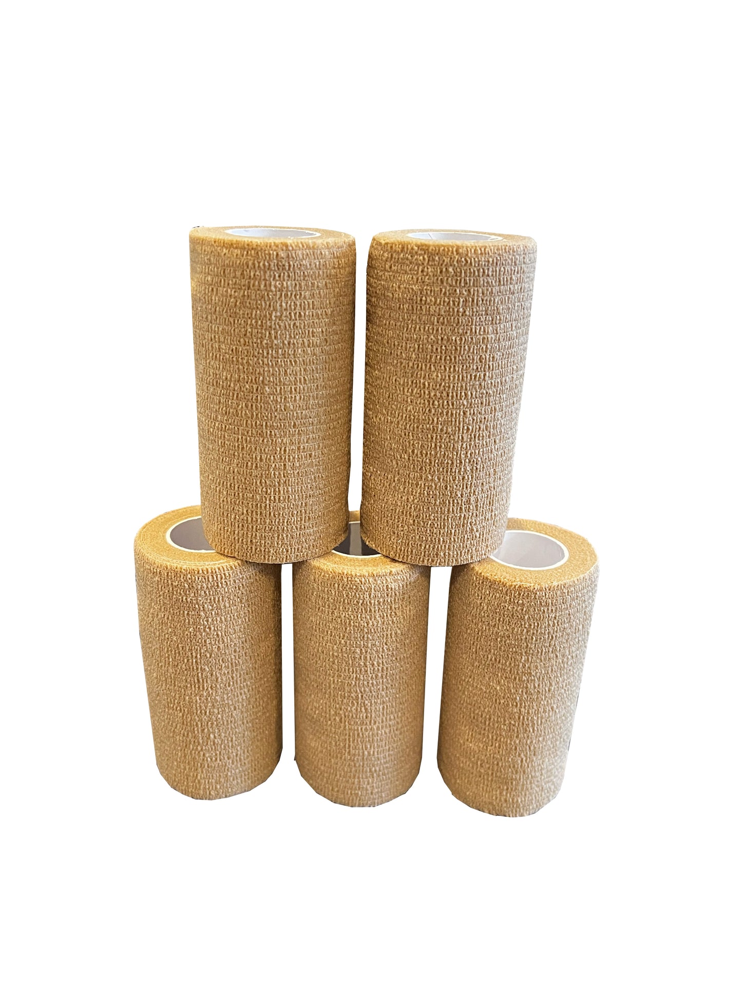 ClearHeal Cohesive Bandages, Beige, Pack of 5 (10cm x 4.5m, Latex Free)