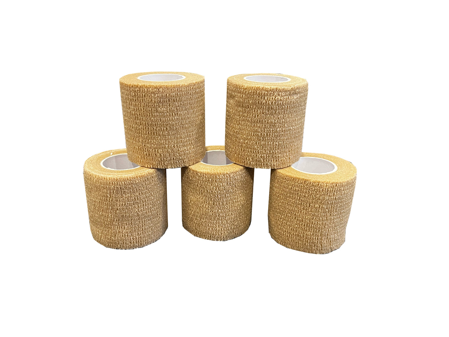 ClearHeal Cohesive Bandages, Beige, Pack of 5 (5cm x 4.5m)