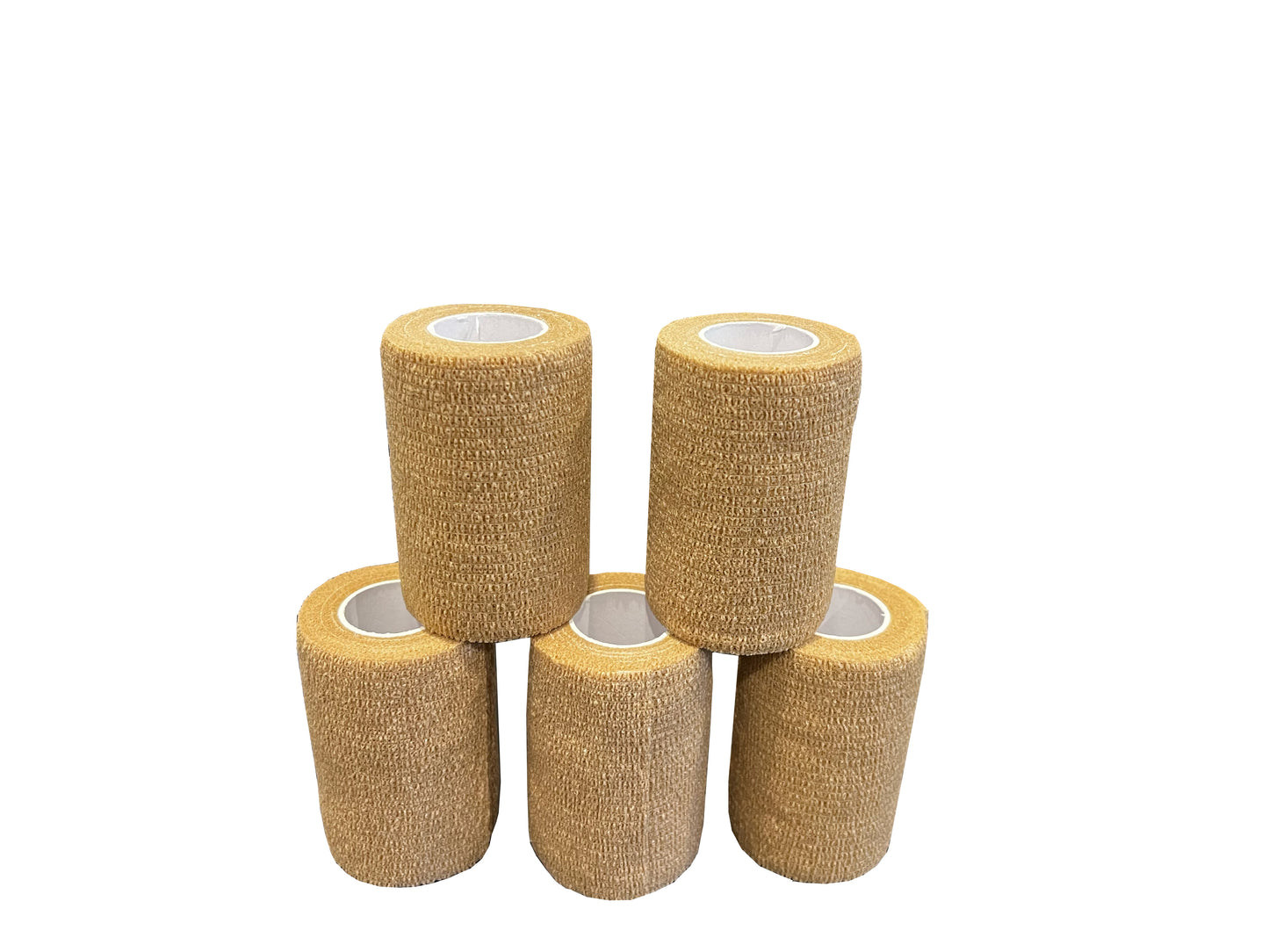 ClearHeal Cohesive Bandages, Beige, Pack of 5 (7.5cm x 4.5m, Latex Free)