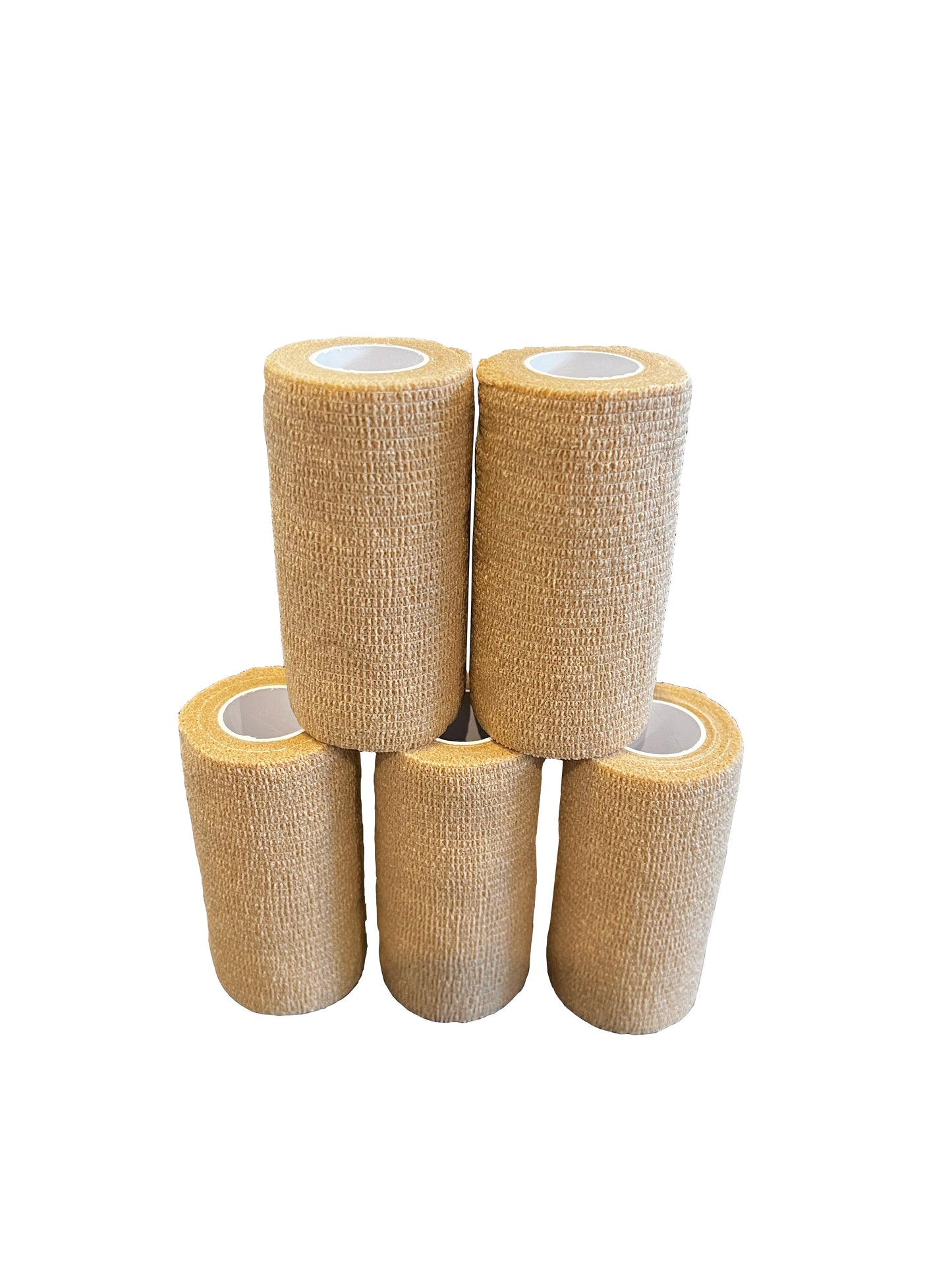 ClearHeal Cohesive Bandages, Beige, Pack of 5 (10cm x 4.5m)