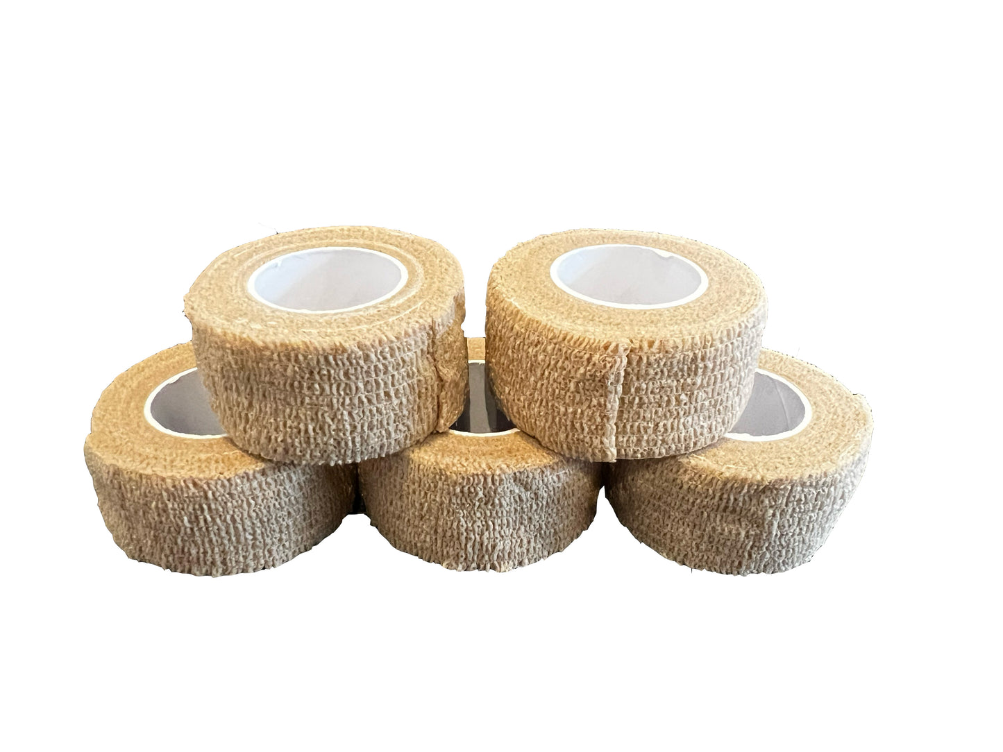 ClearHeal Cohesive Bandages, Beige, Pack of 5 (2.5cm x 4.5m)