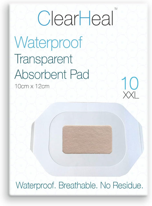 Waterproof Plaster Transparent Adhesive Island Film Dressing Bandages 10cm x 12cm x 10pcs (with Pad)