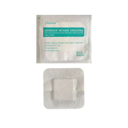 Sterile Non Woven Gauze Island Wound Dressings Sterile Large Size 10cm x 10cm (Box of 25)